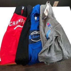 Champion hooded sweatshirts and hooded T-shirt